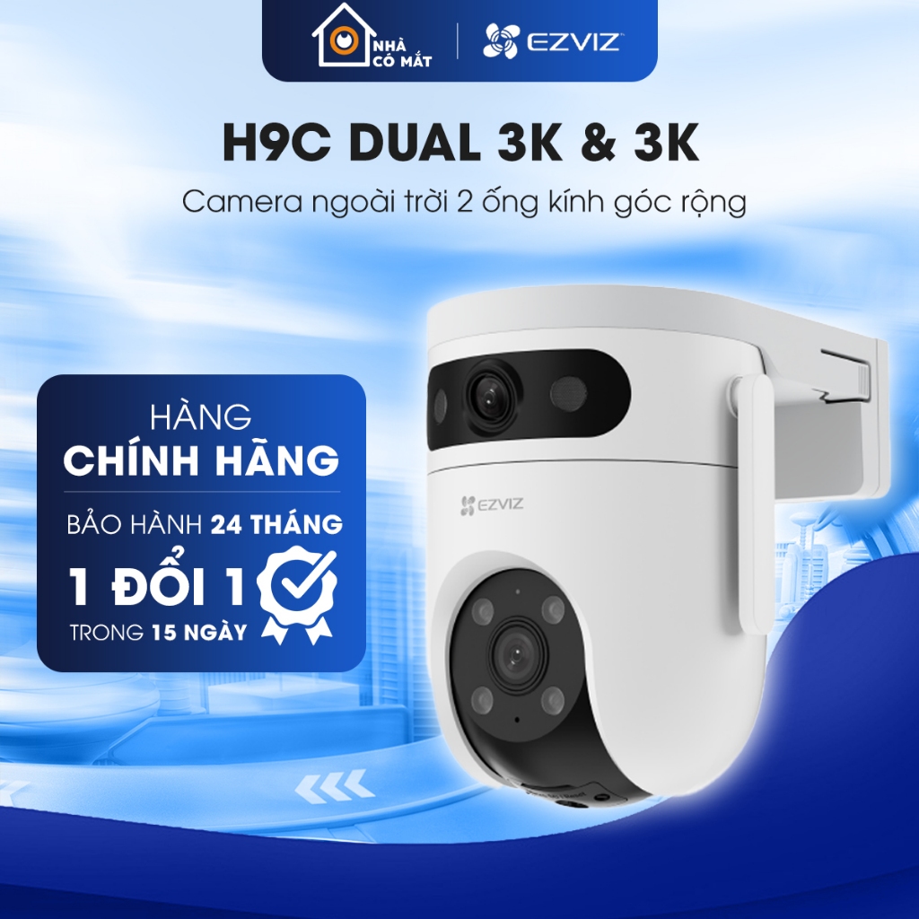 Camera Wifi Ezviz Dual H9C 10MP (5MP+5MP) Ngoài Trời, 2 Ống Kính Góc Rộng, Chống Bụi/Nước, Phát Hiện