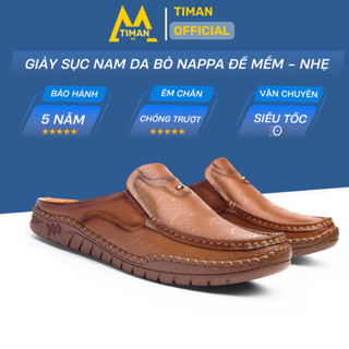  Giày nam sục sabo Timanvn SA59  chất liệu da bò quai ngang kiểu quai hậu tông cao cấp bảo hành 5 năm 