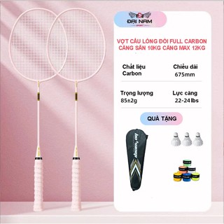  Bộ 2 Vợt Cầu Lông B01 Full Carbon Căng Sẵn 10kg Căng Max 12kg + Tặng 3 Quả Cầu Lông Và Cuốn Cán 
