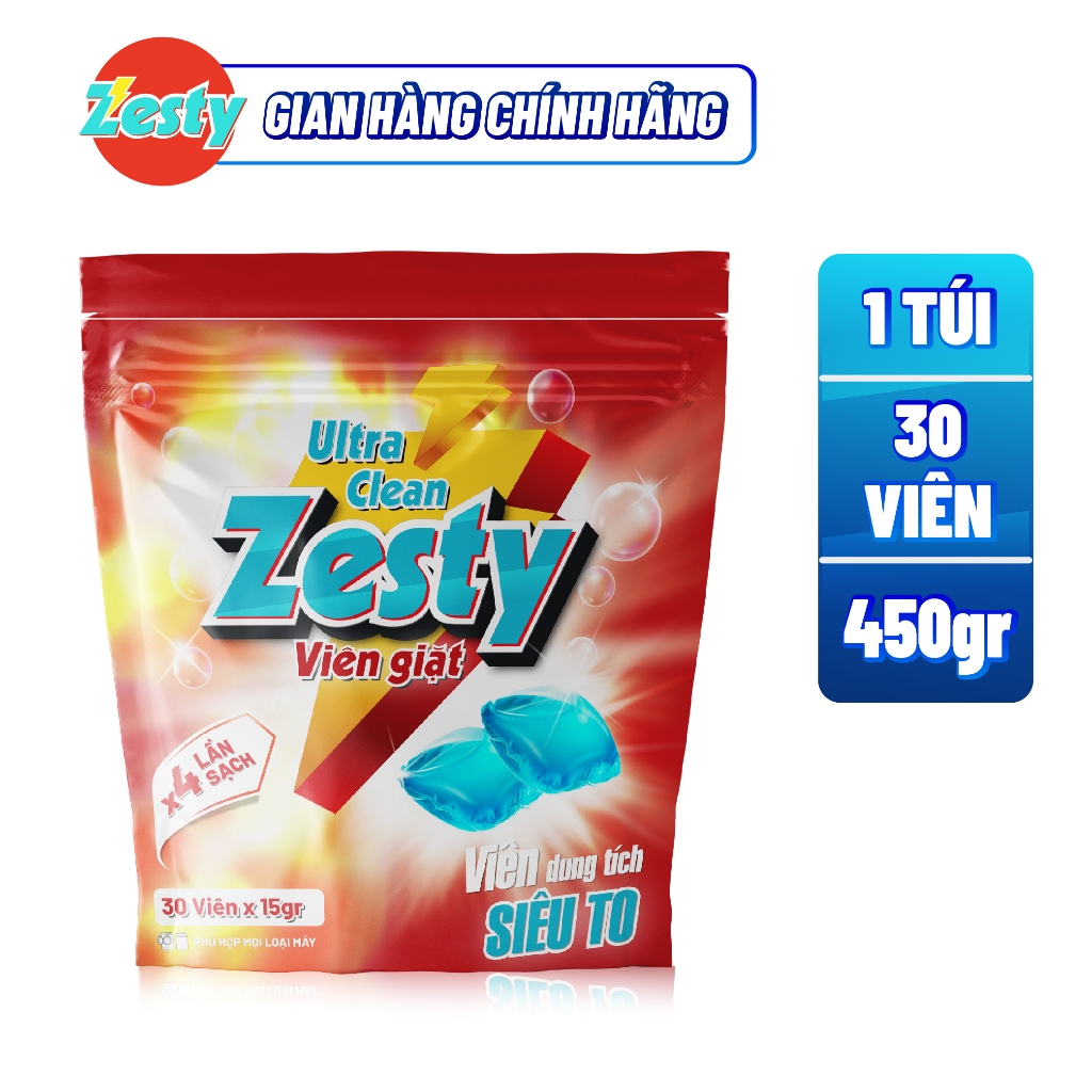 Túi Viên Giặt Zesty Tiện Lợi 30 Viên - Phù Hợp Với Mọi Loại Máy
