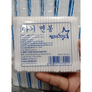 [Gói 100 cây]Tăm Bông ráy tai thân nhựa  em bé AquaStar công nghệ Hàn Quốc TP Store