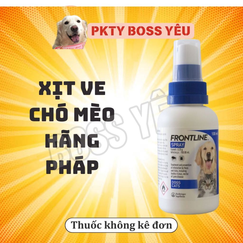 FRONTLINE® SPRAY - Xịt phòng và tri ve, bọ chét cho chó mèo [ 100ml ]