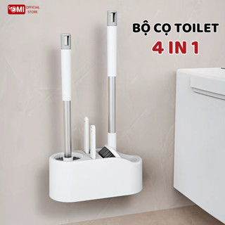 Cọ Bồn Cầu, Bộ Cọ Toilet Nhà Vệ Sinh OMI 4 Trong 1, Cây Chà Nhà Vệ Sinh Đa Năng Kèm Hộp Đựng Dán Tường Tiện Lợi