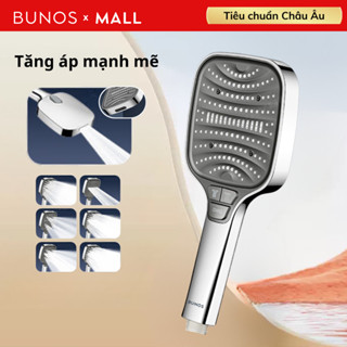  Vòi sen tăng áp BUNOS phun 8 chế độ nước kích thước lớn bấm để chuyển đổi 