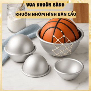  Khuôn Bán Cầu Làm Bánh Nhôm Chống Dính – Khuôn Bóng Rổ Bóng Đá Mousse Cheesecake Rau Câu 