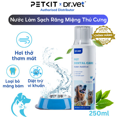 Nước làm sạch răng miệng chó mèo DRVET Pet Dental Care dễ sử dụng, an toàn, hiệu quả