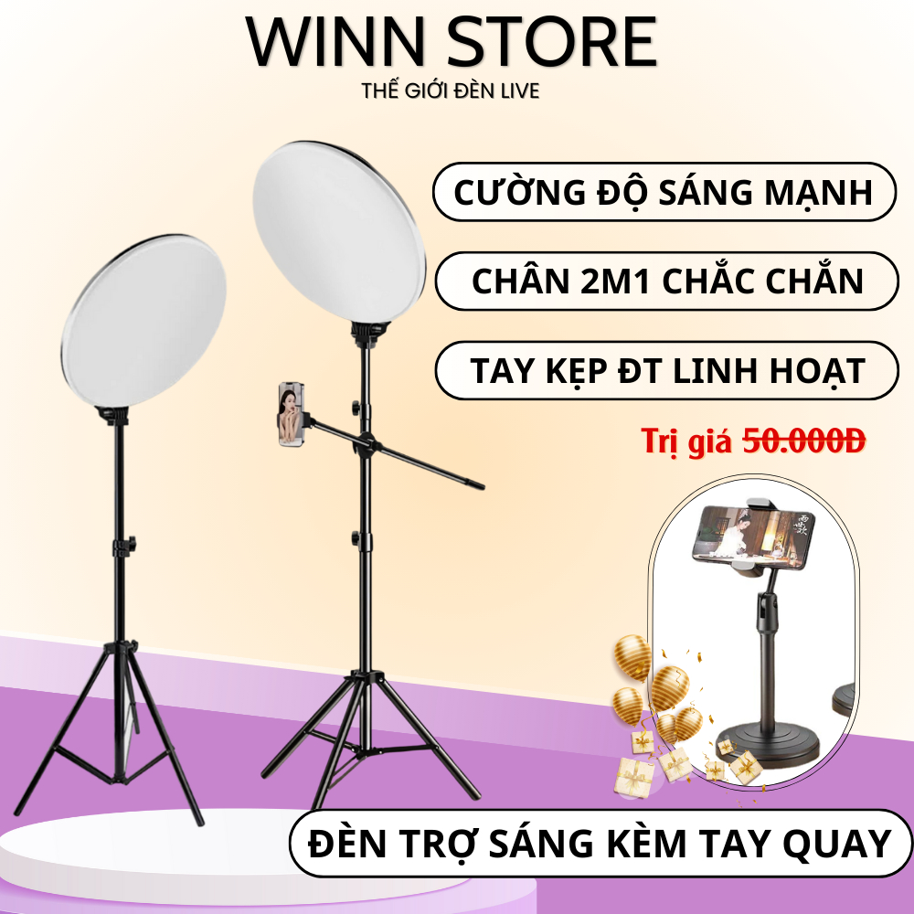 Đèn Trợ Sáng Livestream, quay vlog nấu ăn Tròn Full Viền 26cm,33cm,45cm Đèn Trợ Sáng Chụp Ảnh,Quay Video 3 Chế Độ Sáng