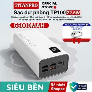  TitanPro Box Sạc dự phòng power bank pd22.5w 33000mah 55000mah Sạc laptop hình led tích hợp tích hợp 