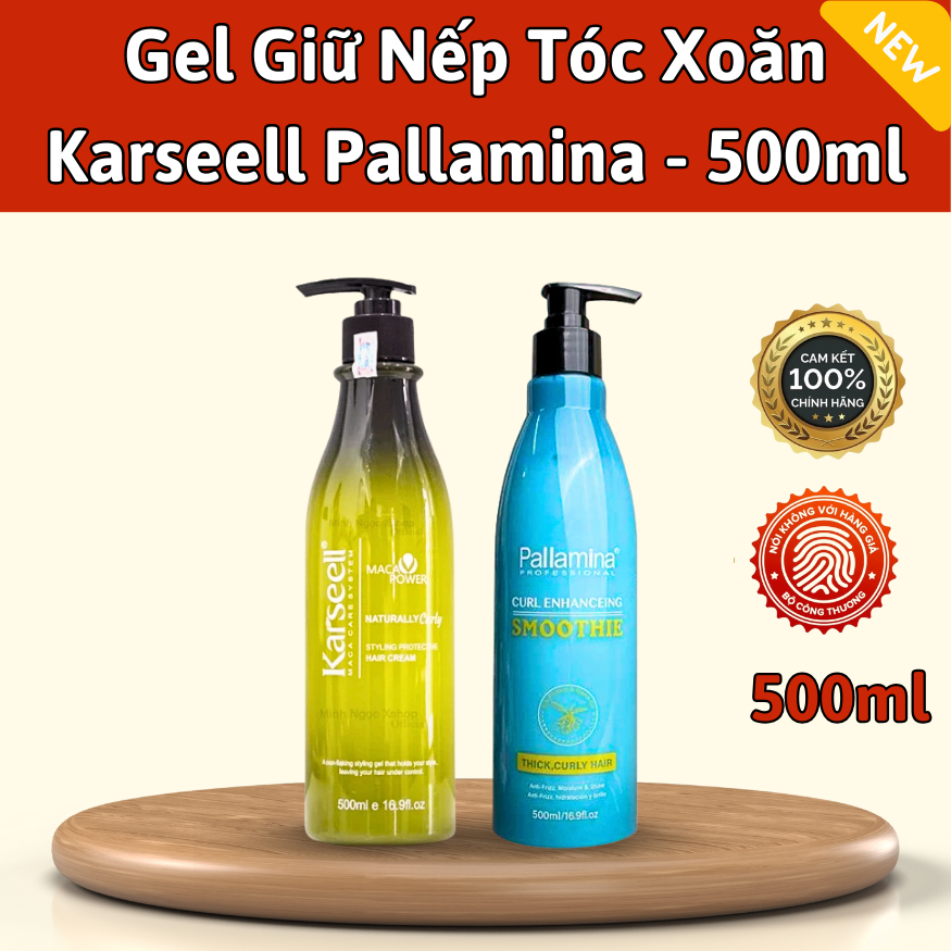 Gel Tạo Kiểu Tóc Xoăn Karseell Pallamina Styling 500ML , Giữ nếp Tóc Xoăn , tạo kiểu xoăn hippie,xù 