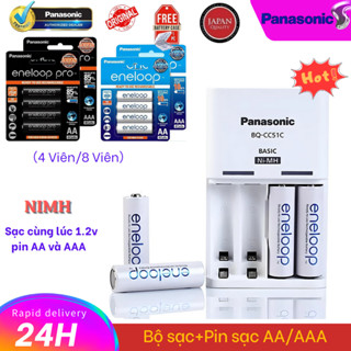 Panasonic Pin Sạc AA Eneloop Pro 1.2V NiMH 2000mAh Vỉ 4 Viên Chính Hãng -Tặng Kèm Hộp Đựng Pin Trắng BQ-CC51C