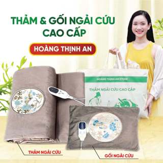 Combo Gối Và Thảm Ngải Cứu Hoàng Thịnh An Cao Cấp Chính Hãng, Nệm Ngải Cứu Đông Y Chính Hãng