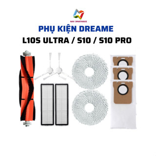 Phụ kiện robot hút bụi dreame L10S Ultra, S10, S10 Pro lọc, khăn, chổi giữa, chổi cạnh, túi rác