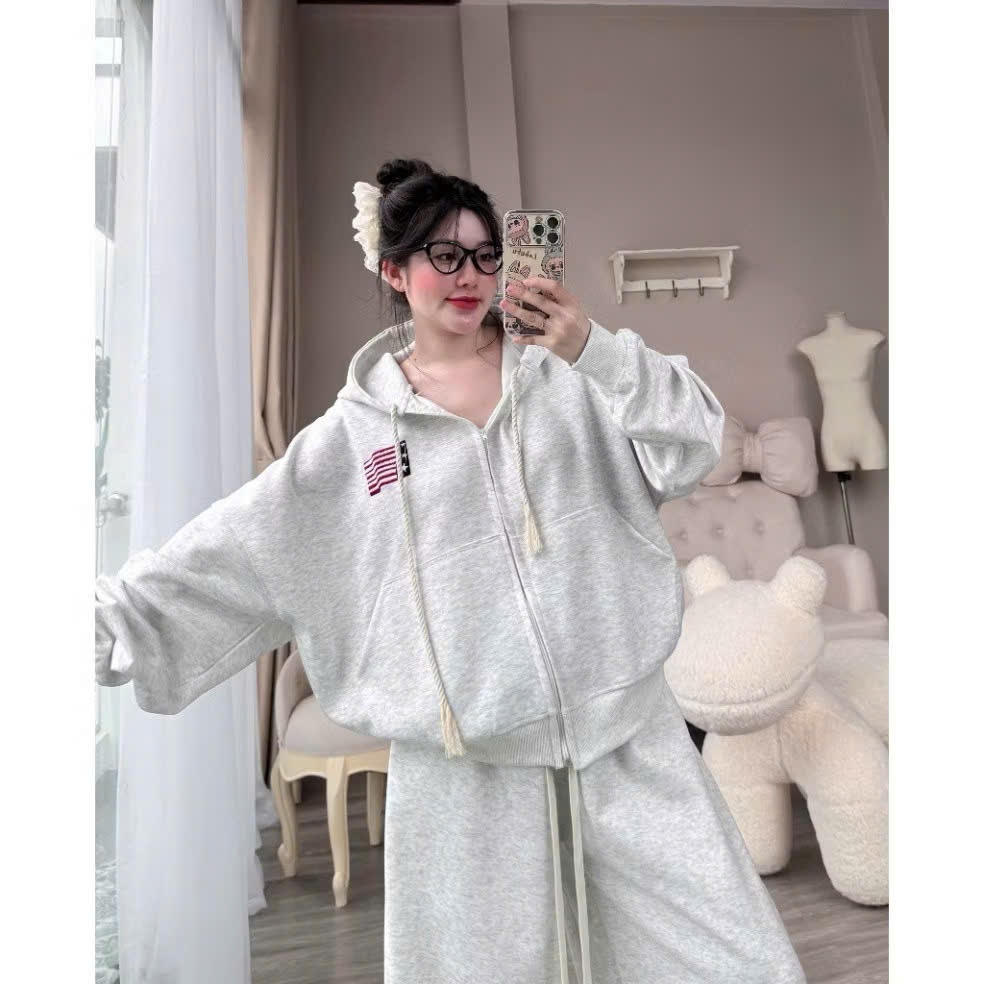 Áo Hoodie Nữ Form Rộng Unisex In Cờ Mỹ Sau Lưng – Áo Khoác Nỉ Dày Dặn, Có Nón, Phong Cách Streetwear Cá Tính | BigBuy360 - bigbuy360.vn