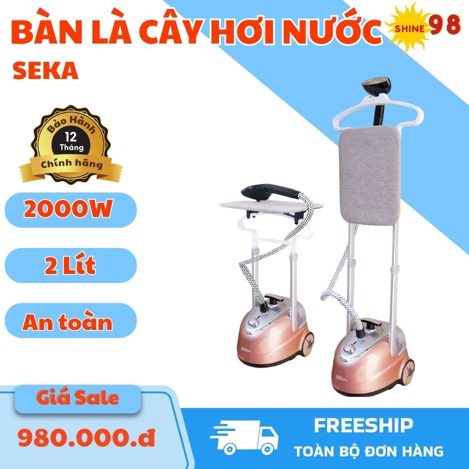 Bàn Là Cây Hơi Nước SEKA SK47, Công Suất 2000W, Kích Thước 22x22x7cm, Phù Hợp Nhiều Loại Vải