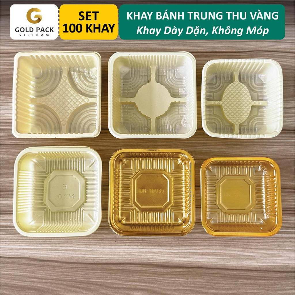Khay Đựng Bánh Trung Thu Vàng 150gr, 200gr, 250gr [Gold Pack Việt Nam]