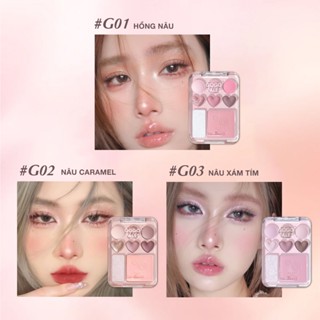  Bảng phấn mắt má hồng Gogo Tales 8 ô màu bắt sáng nội địa Trung GT609 