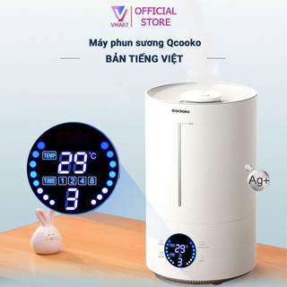  Máy phun sương Qcooko NEW 2025 Máy tạo ẩm dung tích 4L kháng khuẩn IonAg+ xông tinh dầu giúp thư dãn giảm stress 