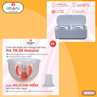Máy hút sữa không dây rảnh tay IMANI i2 Plus with Dock, không chất BPA, kèm theo dock sạc tiện lợi
