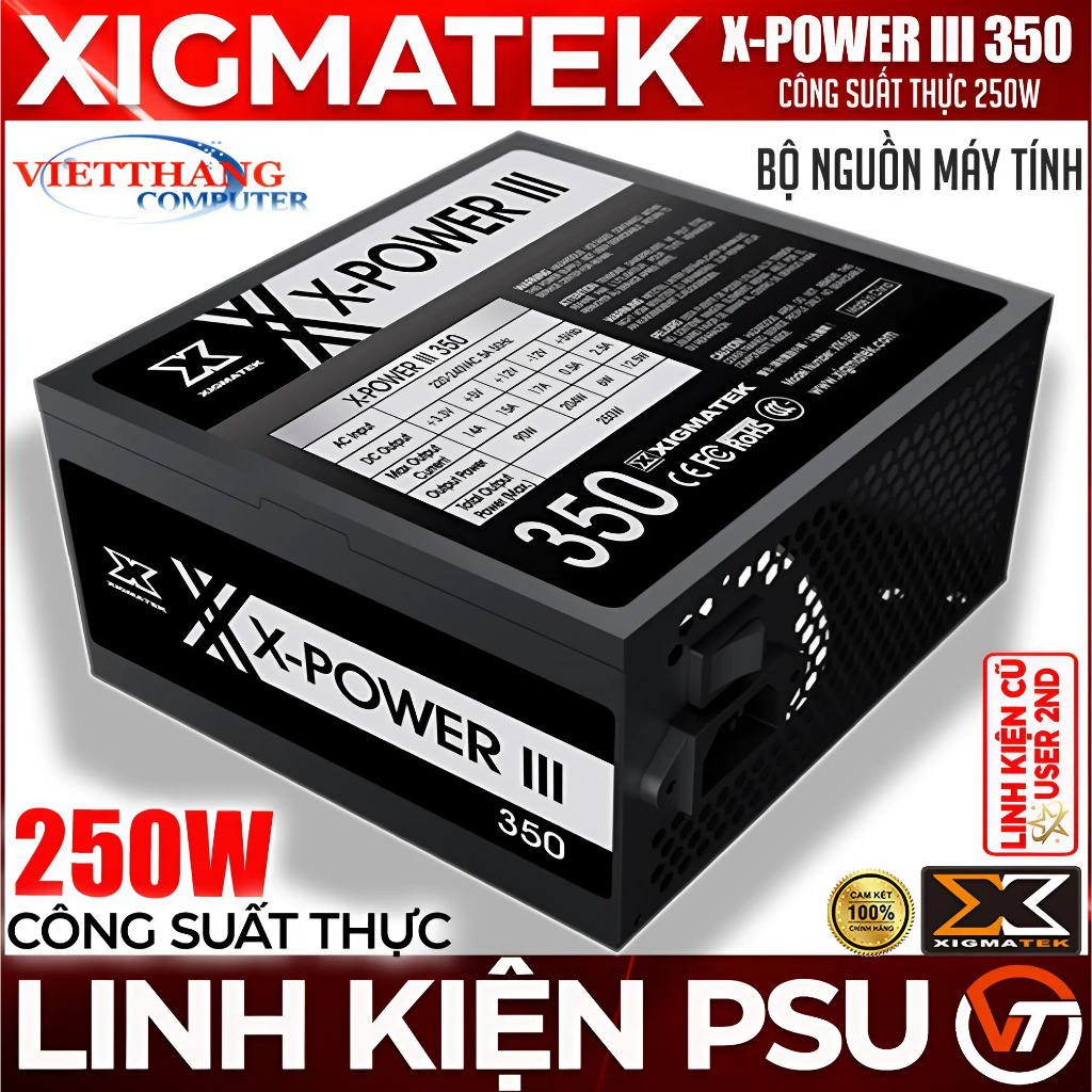 Nguồn máy tính Công suất thực Xigmatek X-POWER III X350 250W Cũ còn đẹp ( Cũ - 2ND )
