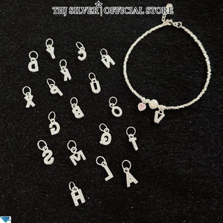  Lắc tay nữ THJ- Lắc tay hạt vỡ trái tim mix chữ cái chuẩn bạc ta- THU HUONG SILVER 