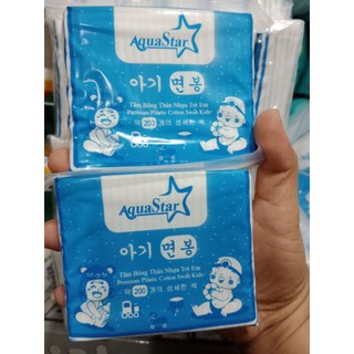 [Gói 100 cây]Tăm Bông ráy tai thân nhựa  em bé AquaStar công nghệ Hàn Quốc TP Store