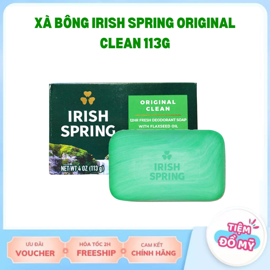 Xà Bông Cục Irish Spring Original Clean 113g [ TÁCH LẺ ] Nhập Mỹ Chính Hãng, Thơm Lâu