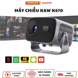 Máy Chiếu Mini Cao Cấp 4K K670 Plus Full HD, độ sáng cao, kết nối wifi, bluetooth, nhỏ gọn, Bảo hành 12 tháng