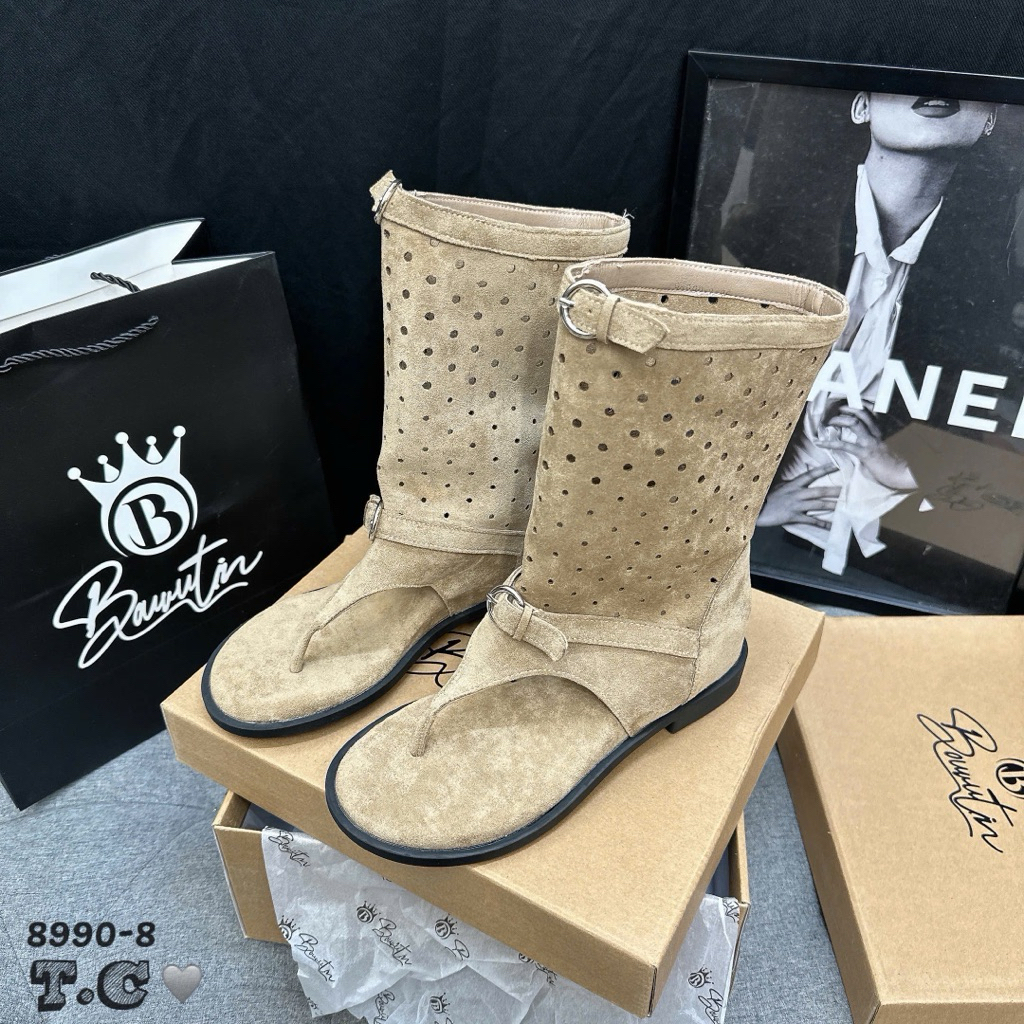 Boot nữ xỏ ngón da lộn fullbox