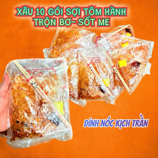   10 Gói  Bánh Tráng SỢI TÔM HÀNH Trộn BƠ SỐT ME Ăn Vặt Hong Anh Clean Food 