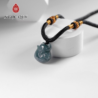 Mặt dây chuyền cẩm thạch - Mặt dây chuyền hồ ly phỉ thúy lam ngọc type A 15x17mm - Ngọc Quý