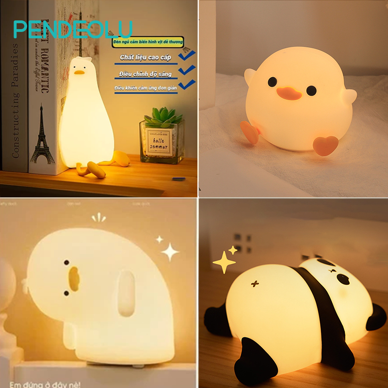 PENDEOLU Đèn Ngủ Silicon Hình Chú Vịt Dễ Thương Đèn Ngủ Silicon Có Thể Sạc Lại Dùng Trang Trí Phòng Ngủ Nhiều kiểu dáng | BigBuy360 - bigbuy360.vn