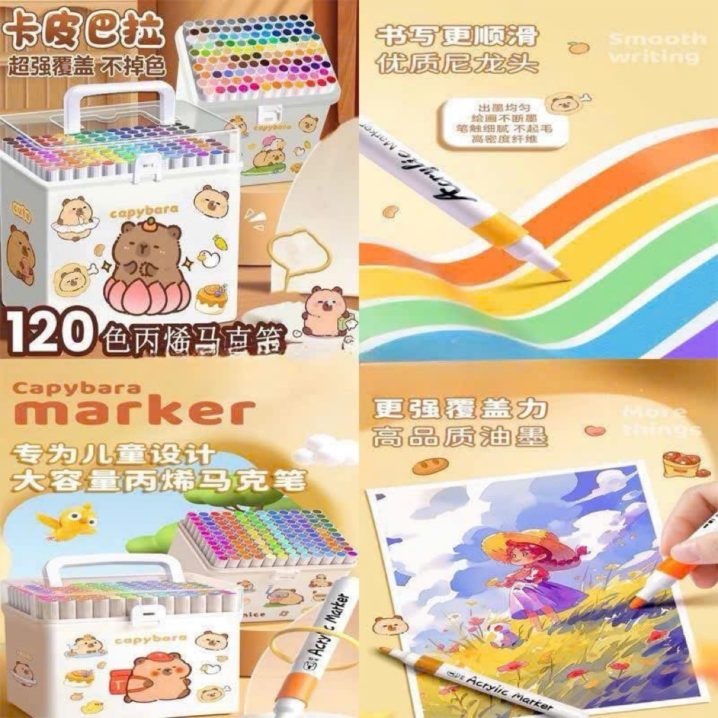 Bộ 120 màu acrylic phiên bản cabybara