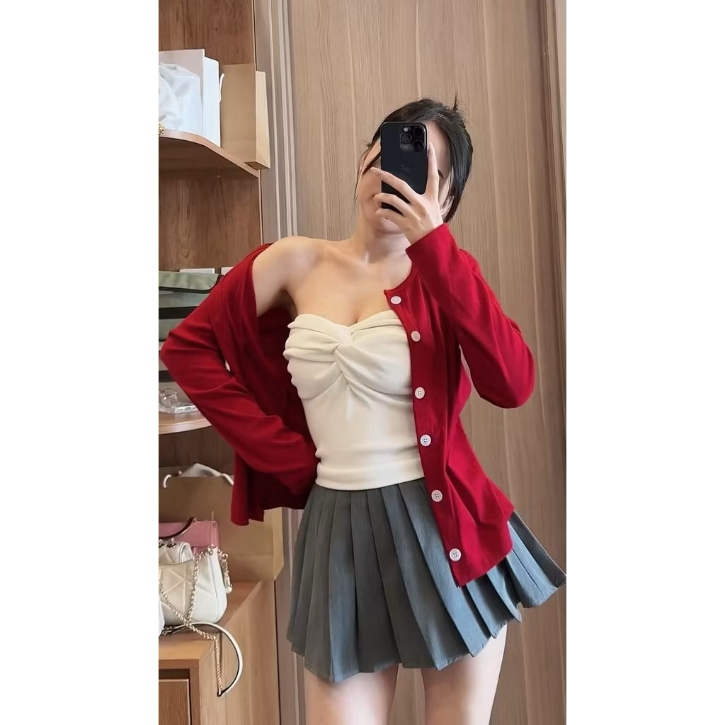 Áo khoác cardigan trơn nhiều màu form vừa - Khoát len tăm mùa thu đông kiểu bánh bèo tiểu thư hotgirl đẹp- AK64 | BigBuy360 - bigbuy360.vn