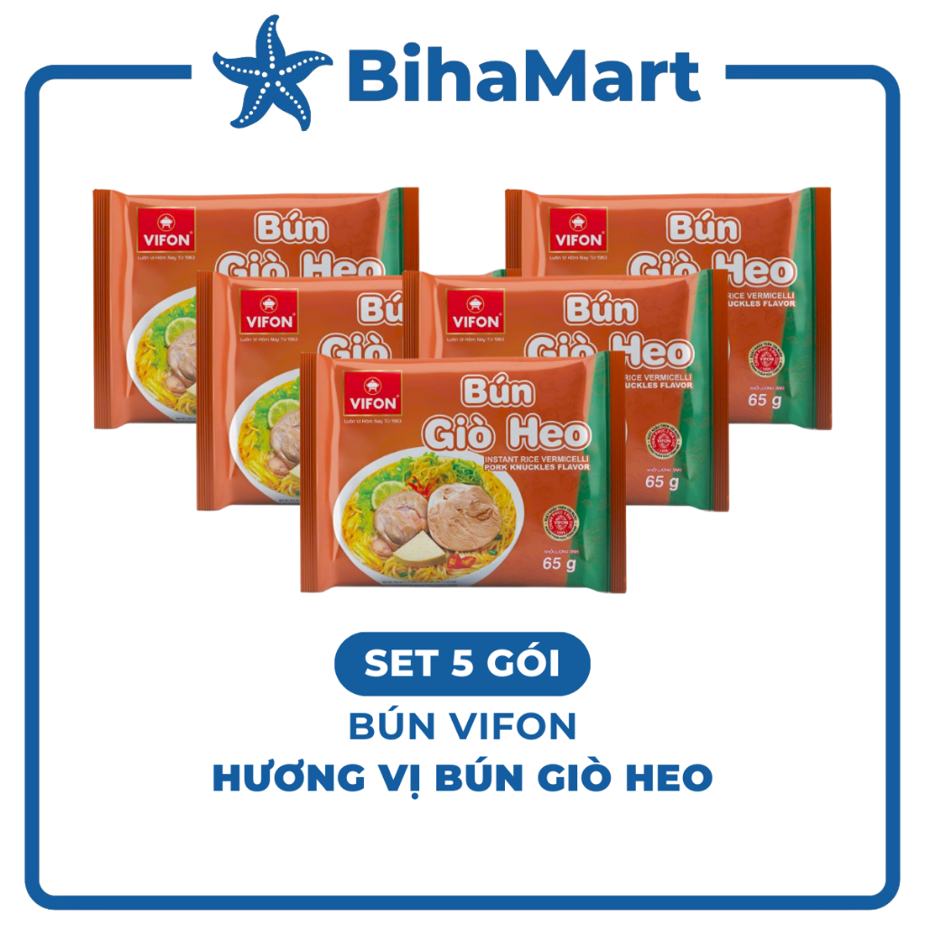 [SET 5 GÓI] - VIFON - Bún Vifon hương vị Bún giò heo, Bún giò heo Vifon Bún giò heo, Bún giò ăn liền