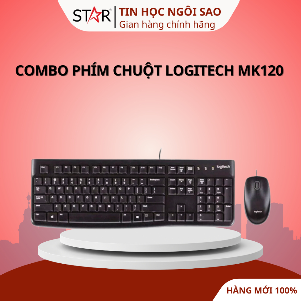 Combo Phím Chuột Logitech MK120 - Bảo hành 36 tháng