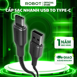  Cáp Sạc Nhanh ROBOT RNC100S Type-C Chiều Dài 1M Dây Bện Dù Chống Rối Chắc Chắn - Bảo Hành 1 Đổi 1 