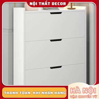 Tủ giày lật đảo siêu mỏng gỗ tự nhiên, kệ giày chân không gian hẹp dung tích lớn đặt cửa ra vào phòng khách.