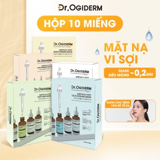 Hộp 10 Miếng Mặt Nạ DR OGIDERM Vải Vi Sợi Ampoule Shot Mask Công Nghệ Dưỡng Da Hàn Quốc 30ml
