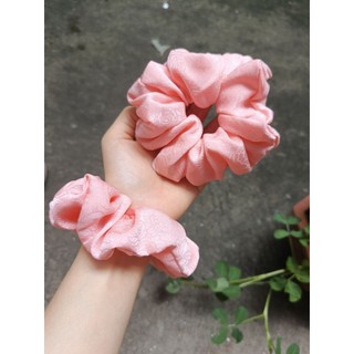 Buộc tóc Scrunchies cỡ to vải lụa trơn