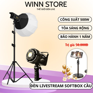  Đèn livestream softbox cầu 500W chân 2m8 - chuyên trợ sáng livestream quay video ảnh sản phẩm studio 