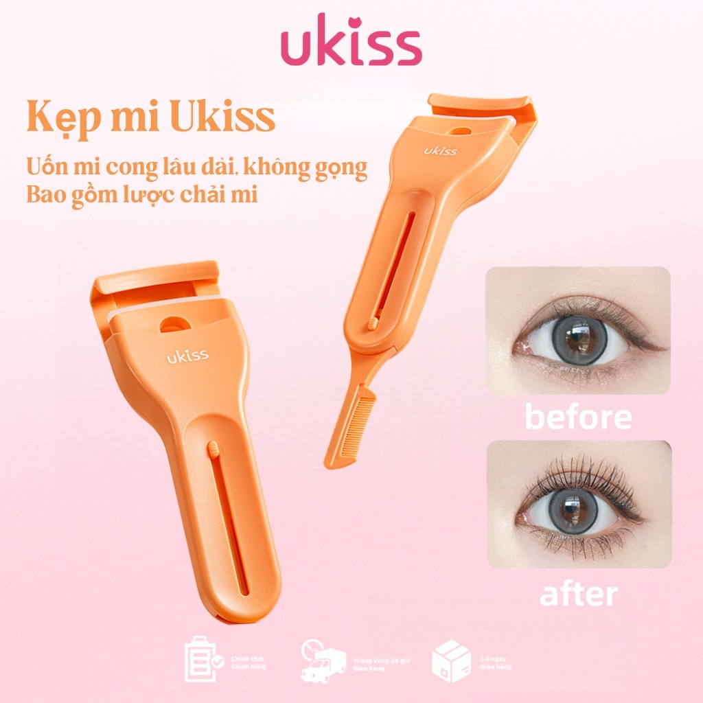 UKISS Kẹp mi hai đầu Tích hợp lược chải & kẹp uốn, nâng mi bồng bềnh & giữ nếp, thiết kế không viền 