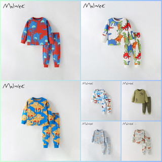  BST bộ thu đông Malwee động vật khủng long bộ dài tay cho bé trai 2- 7 tuổi - Little Maven 