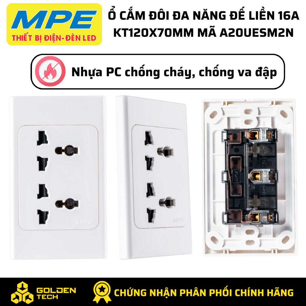Bộ Ổ cắm 3 chấu đa năng - MPE - CHÍNH HÃNG