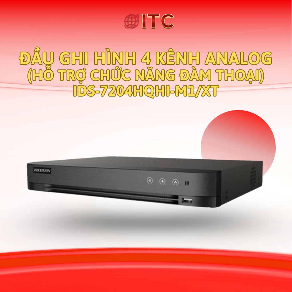 Đầu ghi Camera ANALOG hỗ trợ đàm thoại 4 - 8 kênh  Turbo ACUSENSE Hikvision iDS-7204/08HQHI-M1/XT