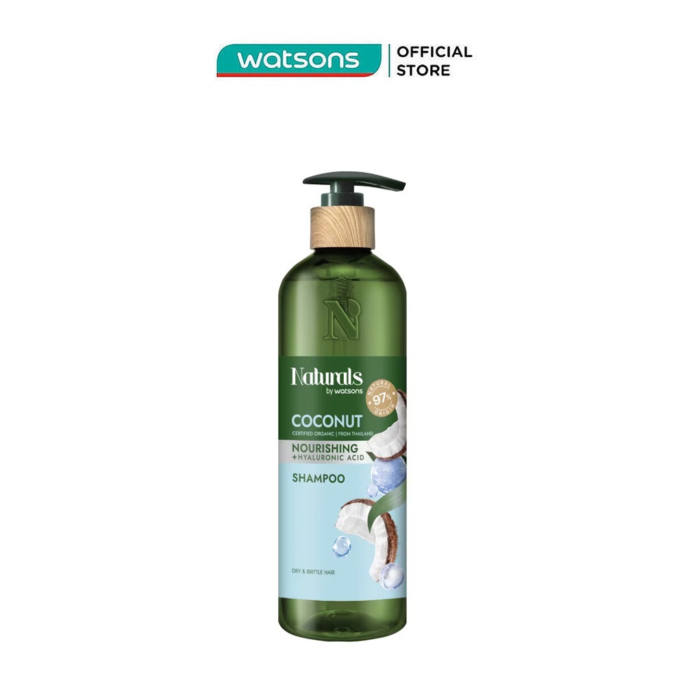 Dầu Gội Naturals By Watsons Nourishing Cấp Ẩm Chiết Xuất Dầu Dừa 490ml