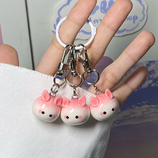 Móc khóa đất sét handmade bé Thỏ hồng Sky children of the light đáng iu