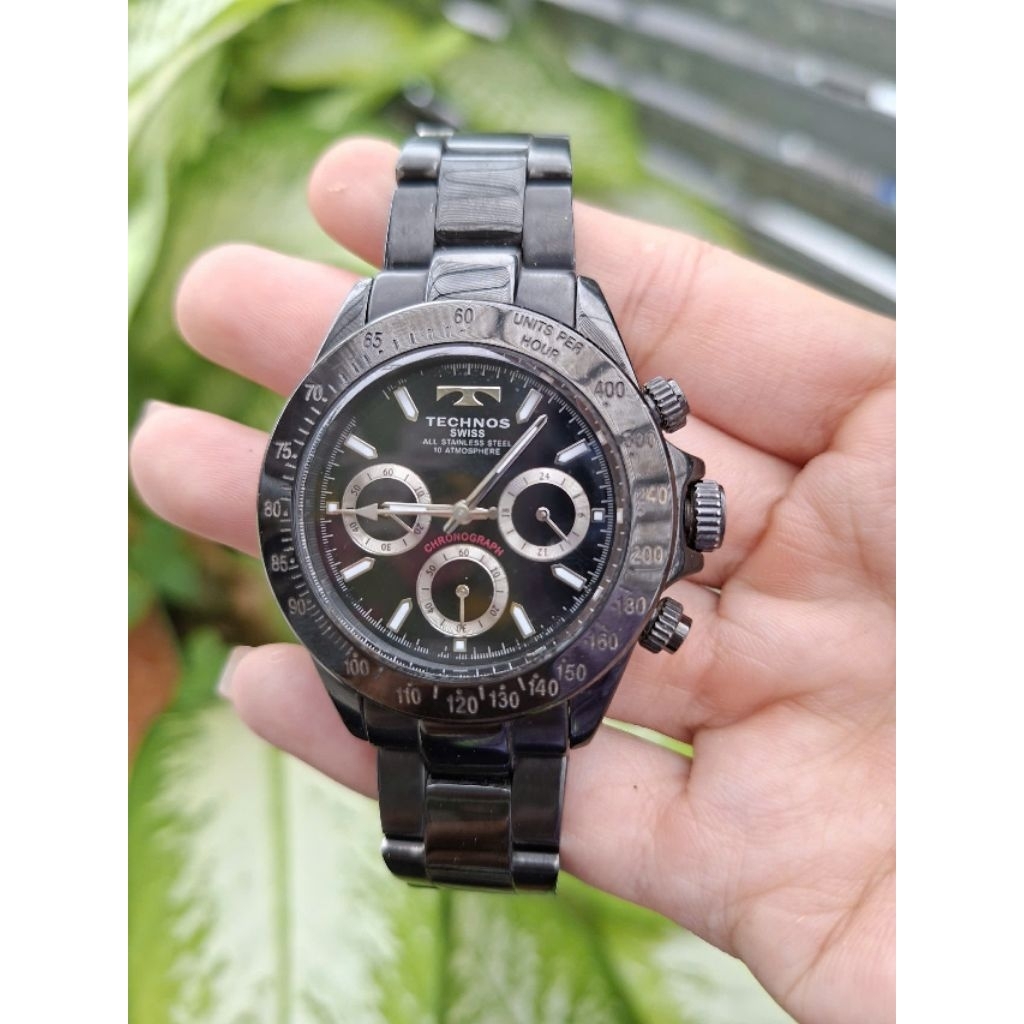 Đồng hồ Nam thương hiệu Technos 6 kim thật máy Nhật nhưng 2 kim chono hiện nhắn chưa thấy chạy, kim 