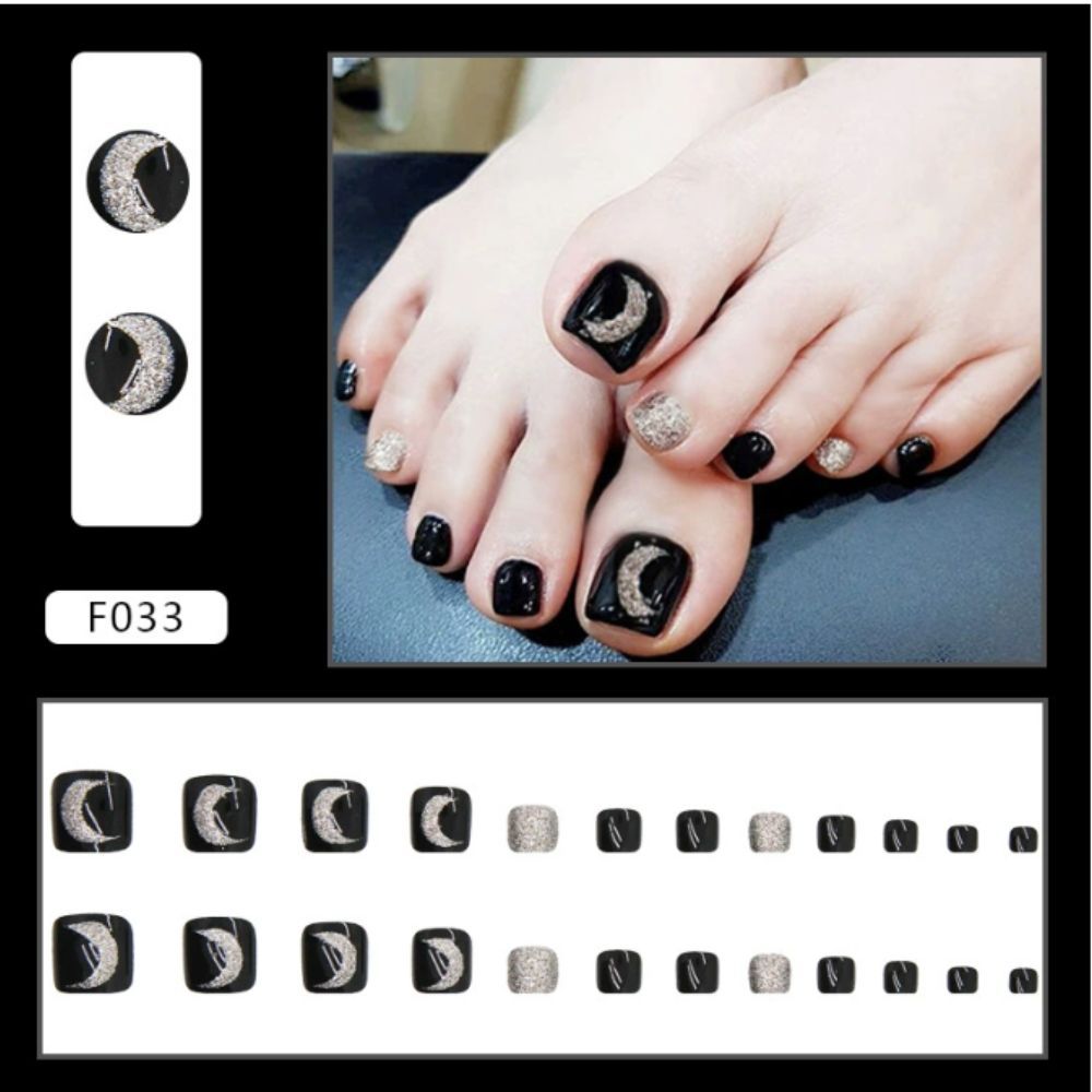 Ảnh 2 của Móng chân giả BEABIAI Nail box kèm keo gắn, thiết kế trơn, đính đá sang trọng