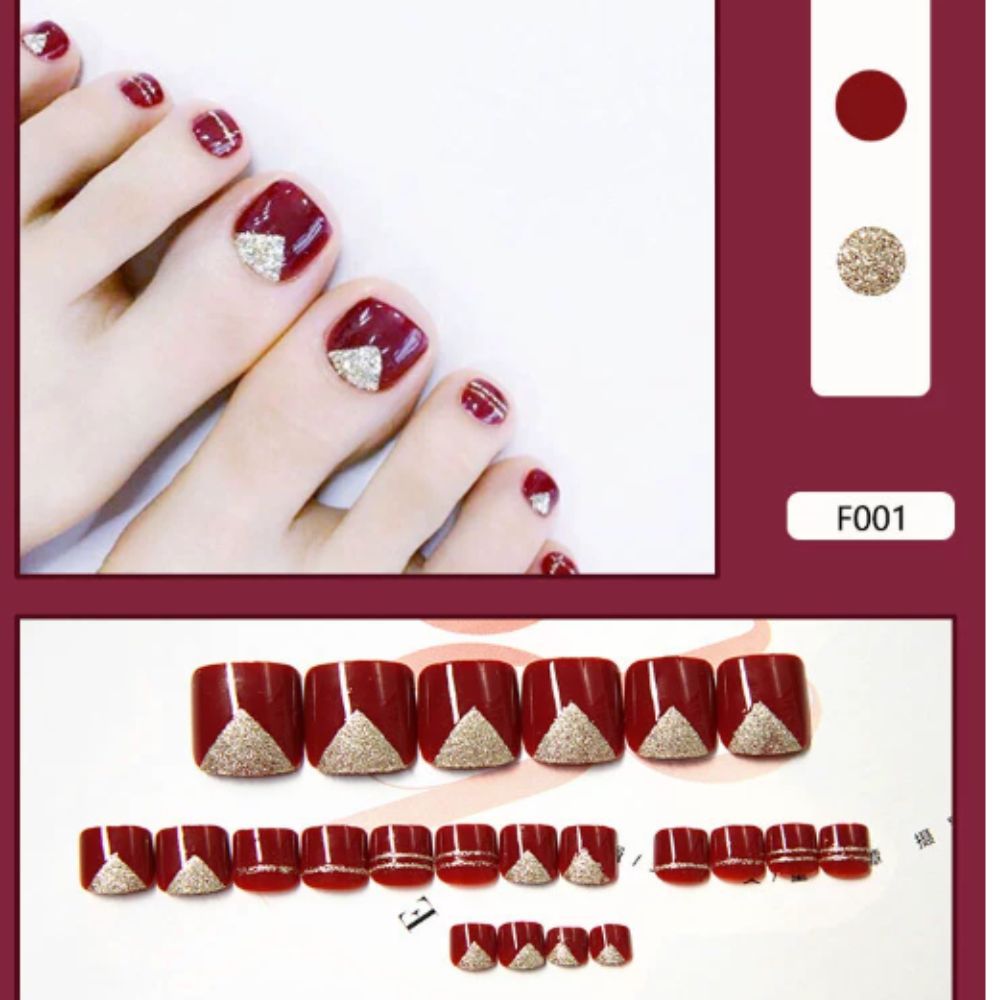 Ảnh 4 của Móng chân giả BEABIAI Nail box kèm keo gắn, thiết kế trơn, đính đá sang trọng
