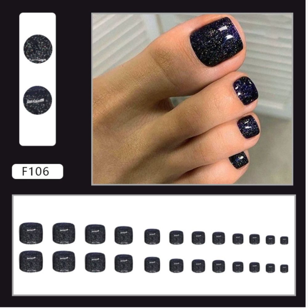 Ảnh 6 của Móng chân giả BEABIAI Nail box kèm keo gắn, thiết kế trơn, đính đá sang trọng